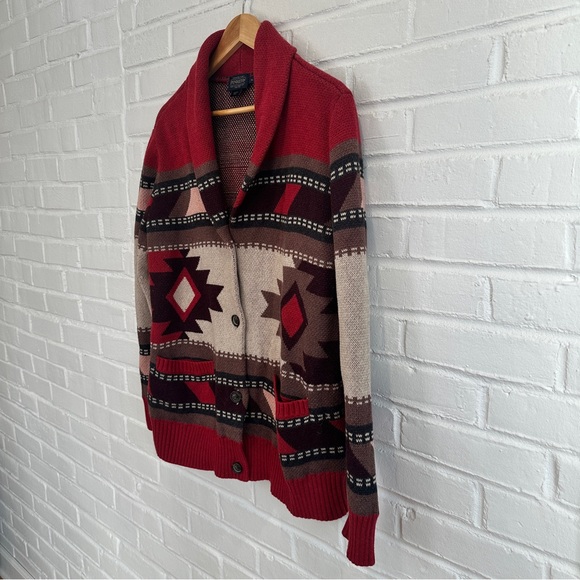 Pendleton Vintage Wool Shawl Collar Cardigan Sweater Southwestern Size XL Cotton - Picture 4 of 8